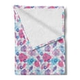 thumbnail image 2 of Blue and Pink Soft Flannel Fleece Throw Blanket, Summer Pattern with Leaves on Bubble Rounds in Vibrant Colors, Cozy Plush for Indoor and Outdoor Use, 70" x 90", Multicolor, by Ambesonne, 2 of 5
