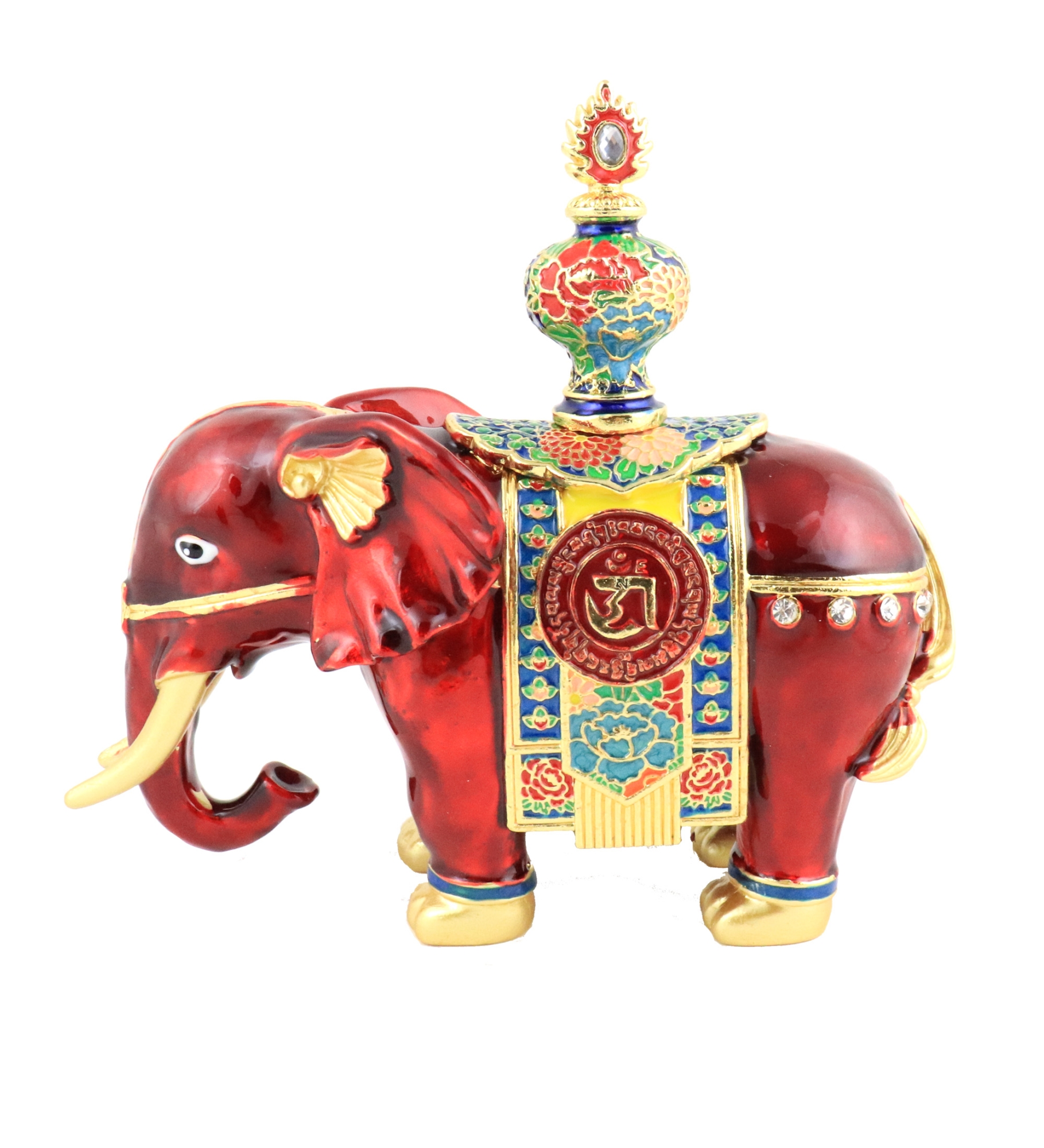 Feng Shui Red Prosperity Elephant Statue