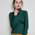 thumbnail image 2 of YUEHUA Sweaters for Women Winter Fall Clothes 2025 New Turtleneck Sweater Slim-fit Thick Knitted Sweater Dark Green, 2 of 5