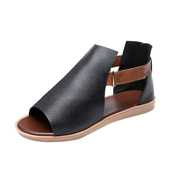 Peep toe shop sandals flat