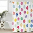 thumbnail image 4 of Shower Curtain Bathroom Set Colorful Wave Point on White Waterproof Fabric Shower Curtains with Grommets&Hooks Abstract Polka Dot Privacy Bath Curtain for Bathtub 72x72in, 4 of 7