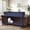 Blue, variant on HLR Blue Mid-Century Console Table for Entryway with 2 Drawers & Open Shelf, Sofa Table, Foyer, Hallway