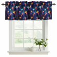 thumbnail image 2 of 2 Pack Valances for Windows, Jellyfish Window Valances for Living Room/Bedroom/Bathroom, Rainbow Ocean Coastal Animal Dream Starry Sky Light Filtering Kitchen Curtain Valance 54"W x18" L, 2 of 9