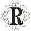Beautiful Circle Scroll Border Monogram Single Letter Wall Door Decor "R" Metal Great for Indoor and Outdoor Use