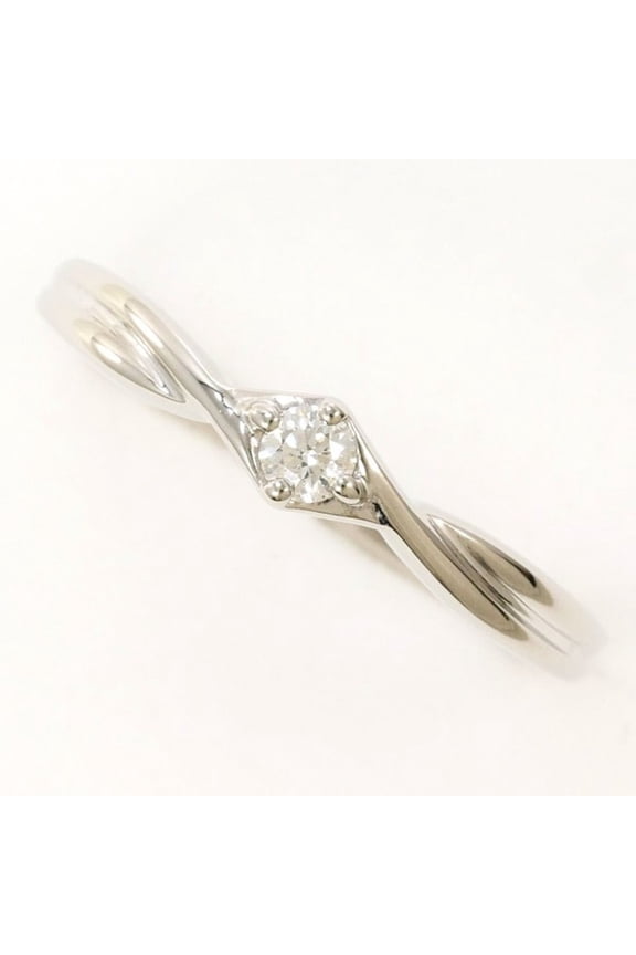 Pre-Owned PT900 Platinum Ring with 0.06 Carat Diamond, Total Weight Approx. 2.0g, Used Jewelry,...