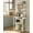 Golden Oak & White, variant on Bakers Rack with Power Outlet, 65.7 Inch Coffee Bar Shelf with Adjustable Shelf & 6 Hooks, Microwave Stand for Kitchen, Golden Oak & White