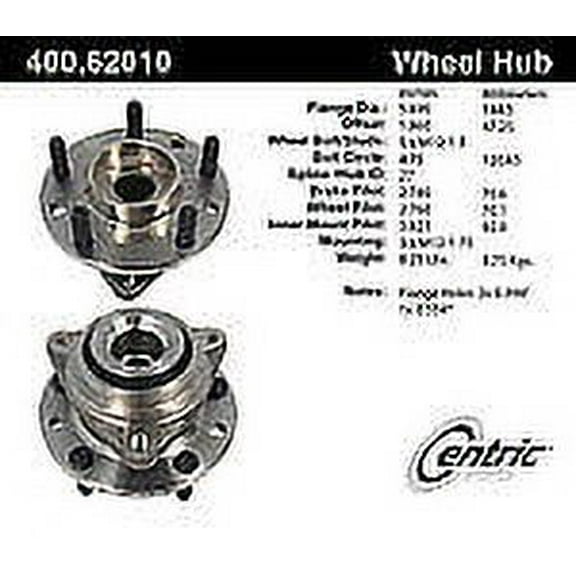 CENTRIC PARTS - HUB Fits select: 1983-1990 CHEVROLET S TRUCK, 1991-1994 GMC SONOMA