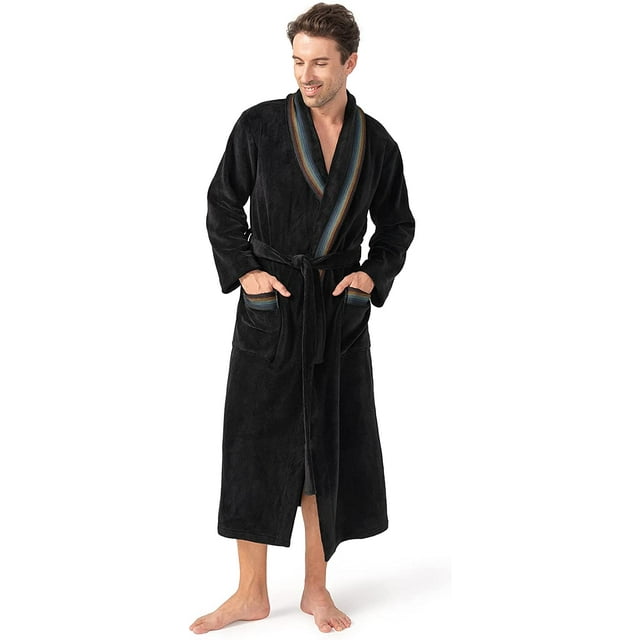 Men's Robe Ultra Soft Full Length Long Bathrobe