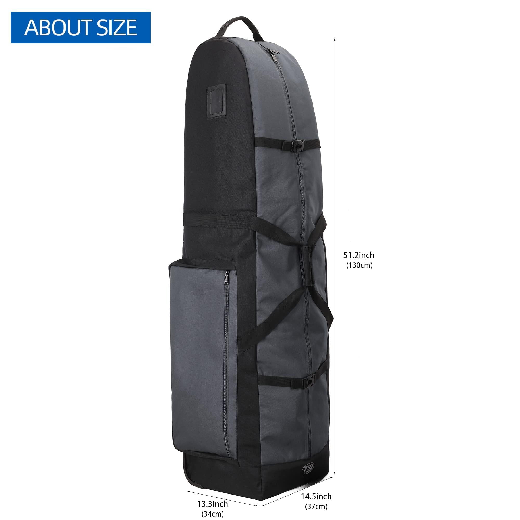 Foldable Padded Golf Travel Bag  Heavy Duty 900d Polyester Club Waterproof Carry Cart With Wheels Soft-sided Spacial Size For Gear Transportation