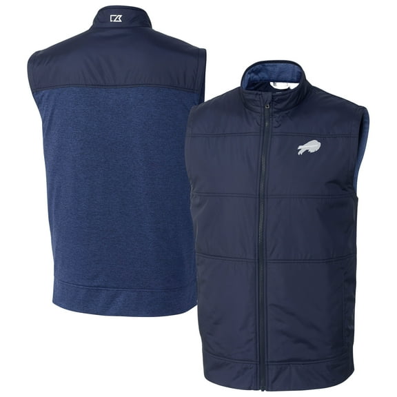 Men's Cutter & Buck Navy Buffalo Bills Stealth Hybrid Quilted Big & Tall Windbreaker Vest