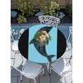 thumbnail image 6 of Black Blue Dolphin Round Fitted Tablecloth with Elastic Edge, Waterproof Table Cloth Table Cover for 36"-44" Tables, Summer Beach Coastal Modern Art Tablecloths for Dining Picnic Indoor Outdoor, 6 of 9