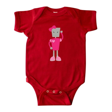 

Inktastic Cute Robot Girl Robot Pink Robot With Ribbon Gift Baby Girl Bodysuit