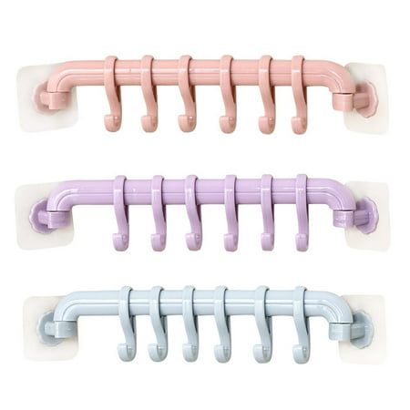 

SPRING PARK Row of Hook Nail-Free Adhesive Rack Wall Hanger Shelf Kitchen Holder