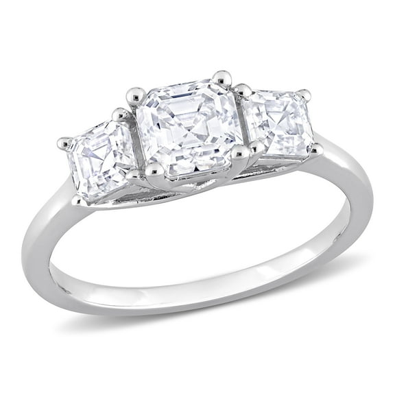 Everly Women's Created Moissanite Sterling Silver Engagement Ring
