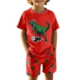 thumbnail image 6 of TBWNWG Shark Pajamas,Boys Pajamas 2 Pieces Short Set Cotton Sleepwear,Size 7-8 Years, 6 of 9