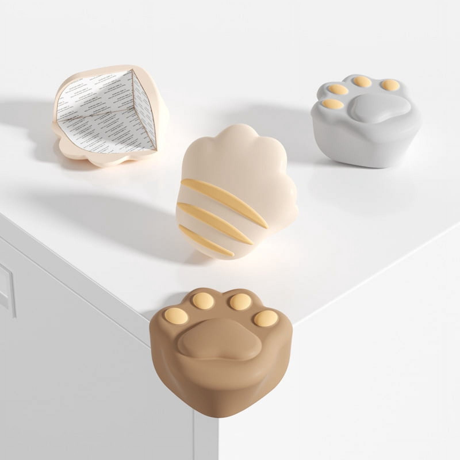 Children's silicone corner guards, 5 pcs, the shape of a cat's paw, anti-collision stickers, take care of the baby's health.