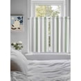 thumbnail image 4 of Sage Green Grey Stripe Tier Curtains 45 Inches Long, Modern Farmhouse Vertical Striped Window Treatment Curtain Drapes, Window Half Privacy Curtains for Bedroom Bathroom, 42"x45", 2 Panels, 4 of 7