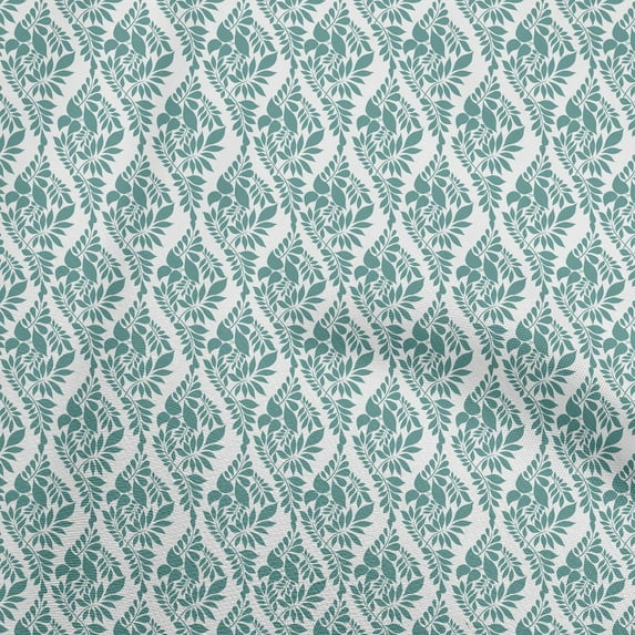 oneOone Viscose Jersey Teal Green Fabric Asian Block Fabric For Sewing Printed Craft Fabric By The Yard 60 Inch Wide