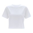 thumbnail image 7 of BODOAO Women's Crop Tee Shirts Crewneck Short Sleeve T-Shirts Pack Summer Casual Solid Slim Fit Active Workout Basic Plain Crop Tops Everyday Streetwear Apparel White M, 7 of 7