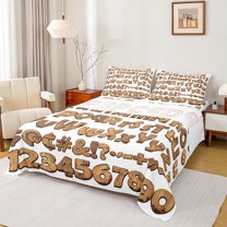 Castle Fairy Personalized Initial Alphabet 4-Piece Full Size Sheets for Teens Women Men,Rustic Number Bed Sheets,Retro Vintage Lightweight Sheet Sets,Microfiber Bedroom Decor