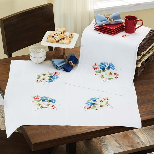 Herrschners® Stella Table Runner Stamped Embroidery Kit