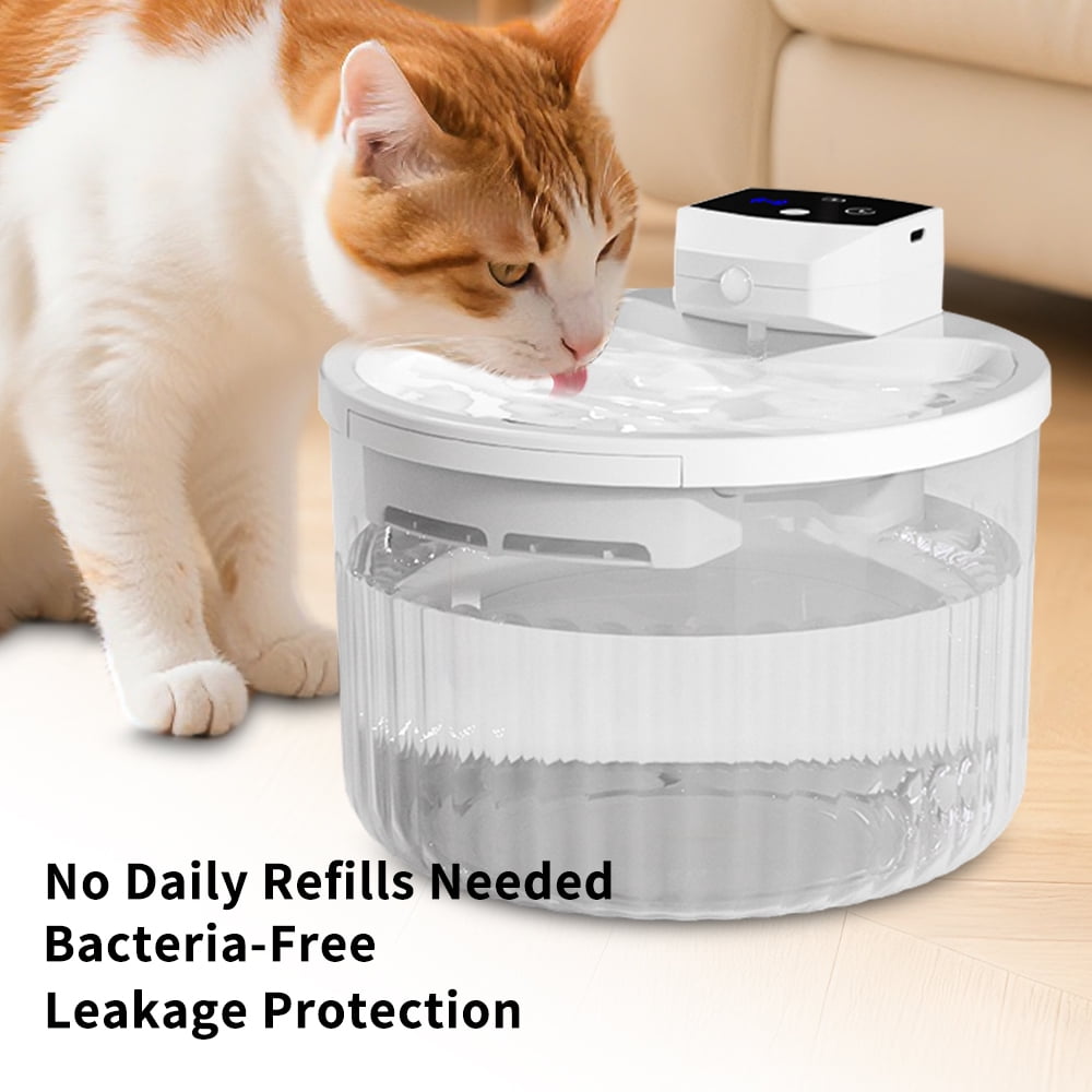 2000ML Sensor-Activated Cat Water Fountain - 50-Day Runtime, Ultra-Quiet 30dB