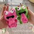 thumbnail image 4 of Lovely Plush Keychains Big Eyes Frog Doll Sticking Out Tongue Frog Attraction Toy Keychain Pendant Party, 4 of 13