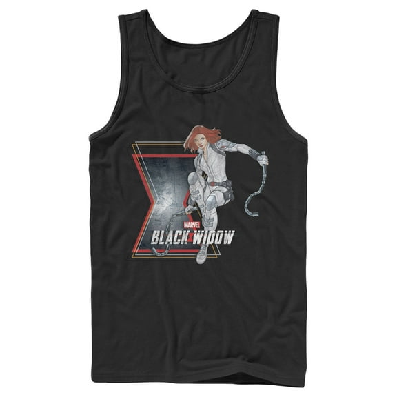 Men's Marvel Black Widow Vintage Pose  Tank Top Black Large
