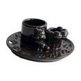 thumbnail image 3 of Porta incienso, decoración del hogar, centros de mesa, adorno de mesa, plato de vela de gato, portavelas de cerámica para sala de estar, casa de té Negro, 3 of 8
