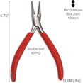 thumbnail image 5 of The Beadsmith Slim Line Round Nose Pliers, 4.75 inches (120mm) with polished steel head, red PVC comfort grip handle with double-leaf spring, tool for jewelry making, 5 of 8