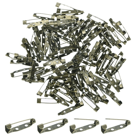 120-Pack Bar Pins, 1 Inch Brooch Pin Backs Safety Clasp for Badges/Name Tags/Corsage/DIY Crafting Sewing Fabric[25mm, Bronze Tone]