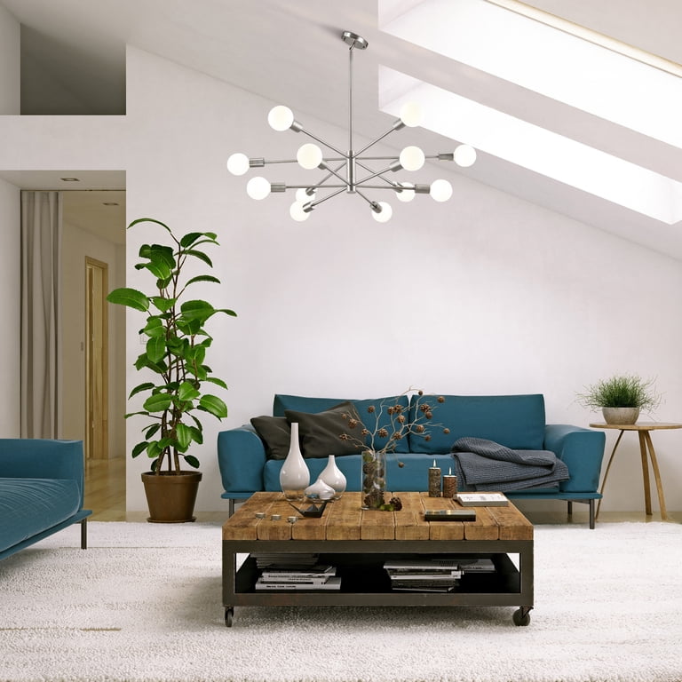 Bestco 12-Light Modern Sputnik Chandelier for Dining Room with 4