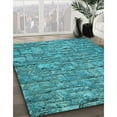 thumbnail image 2 of Ahgly Company Indoor Square Patterned Dark Cyan Green Area Rugs, 4' Square, 2 of 6