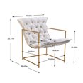 thumbnail image 7 of Accent Chair, Modern Armchair with Open Metal Frame, Retro Upholstered Reading Chair with Shine Velvet Paded, Comfy Side Lounge Arm Chair Sigle Sofa for Living Room Bedroom Waiting Room, Beige, 7 of 7