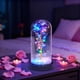 thumbnail image 5 of Adorno De Rosa Bajo Una Cúpula De Cristal 1Pcs Gold-Leaf Rose Glass Dome with LED Fairy Lights and Decorative Beads Luxurious Valentine's Day Birthday Anniversary Gift 9.84x4.33" JASKFLY, 5 of 8