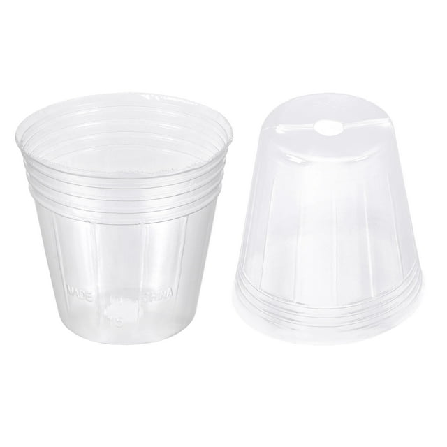 Unique Bargains 2.5'' Plastic Plant Nursery Pots Flower Starting Container, Clear 40 Pack