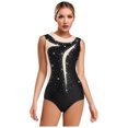 thumbnail image 2 of SiiRoh Women's Gymnastics Leotard One Piece Sleeveless Rhinestones Bodysuit for Ballet Dance Skating Black XXL, 2 of 6