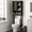 Balck, variant on Over the Toilet Storage Cabinet, Bathroom Space Saver Organizer with Sliding Barn Door, Anti-Tipping Design, Waterproof, Adjustable Shelves for Laundry Room Organization