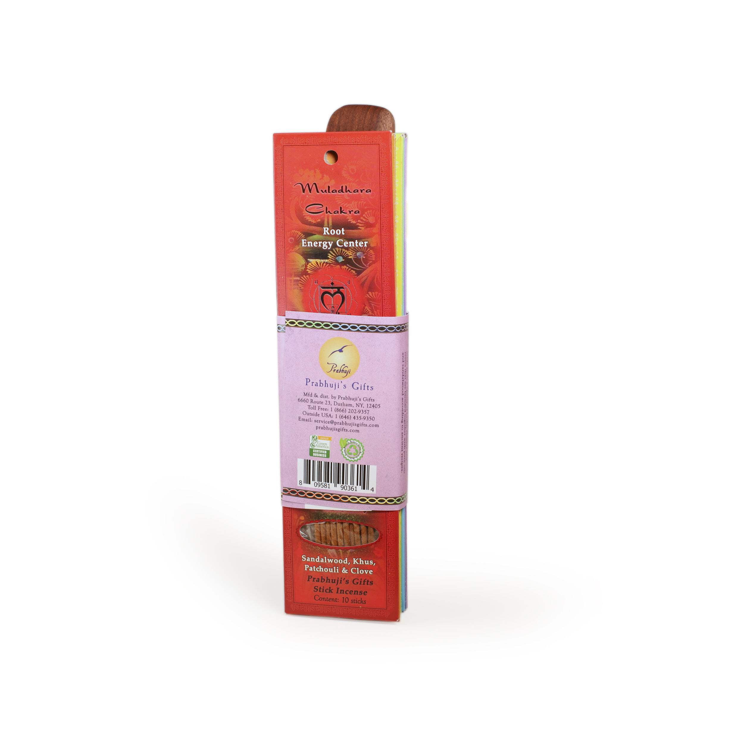 Incense Gift Set - Flat Burner + 7 Chakras Incense Stick in Purple Greeting Sleeve
