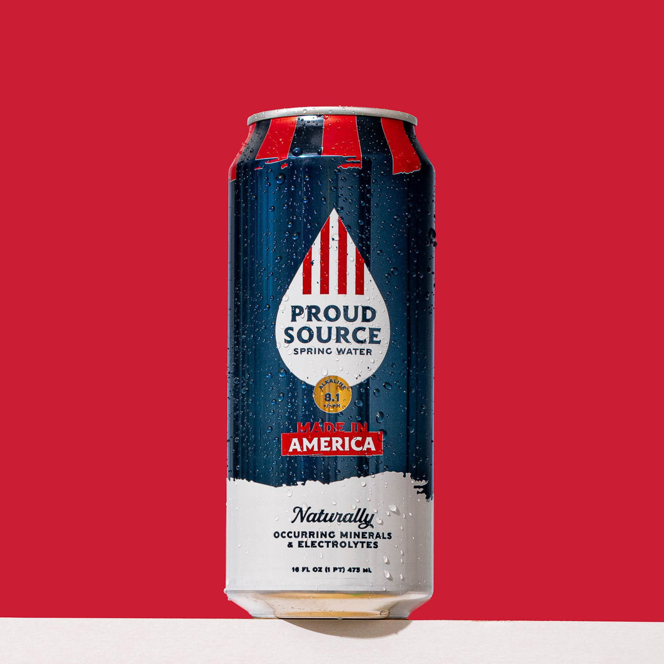 Proud Source Spring Water, 16 fl oz, Can