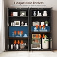 thumbnail image 5 of YODOLLA Display Cabinet with Acrylic Glass Doors Storage Cabinets with Adjustable Shelves Pantry Storage Cabinet  Metal Curio Cabinet for Living Room Office and Kitchen, Black, 5 of 11