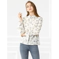 thumbnail image 3 of Blusa Floral Allegra K de Oficina Cuello Puntiagudo con Botones para Mujeres Blanco S, 3 of 6