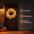 thumbnail image 5 of Halloween Glowing Ghost Wreath, Light-up Spooky Wreath with 12 Ghost Decor, RC, 6H Timer, Ideal for Halloween Party (A 12x3inch), 5 of 9