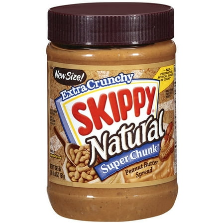 SKIPPY® Natural SUPER CHUNK Peanut Butter Spread, 7 g Protein Per Serving, 26.5 oz