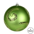 thumbnail image 3 of Vickerman 4.75" Celadon Matte Sequin Swirl Ornament, 4 per Bag, 3 of 3
