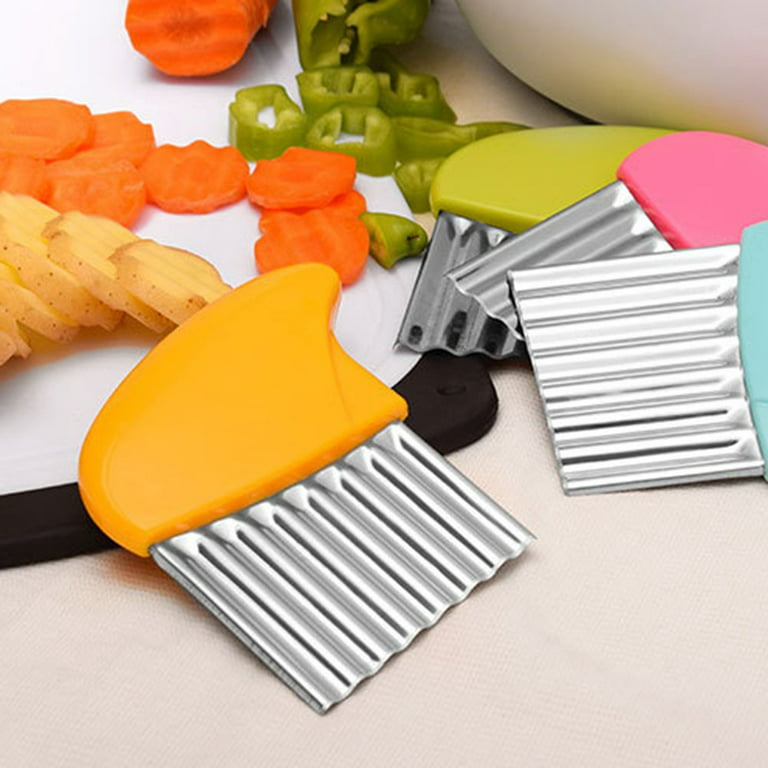 maxin Crinkle Cutter, Waffle Fry Cutter Stainless Steel Wavy Cutter,  Crinkle Cutter for Veggies, Potato, Carrots, Butter Lettuce, French Fry,  Fruit