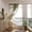 Green, variant on 1 Panel Woven Textured Curtain 55.12x62.99in Polyester Semi Sheer Rural Style Privacy Drapes Light Filtering Window Panel for Living Room Bedroom Balcony Beige