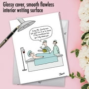 1 Jumbo Funny Get Well Soon Greeting Card (8.5 x 11 Inch) - Chainsaw Anesthesia Feel Better Card J1300
