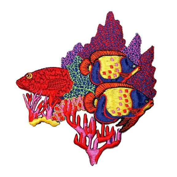 ID 0193 Coral Fish Patch Underwater Ocean Sea Life Embroidered IronOn Applique