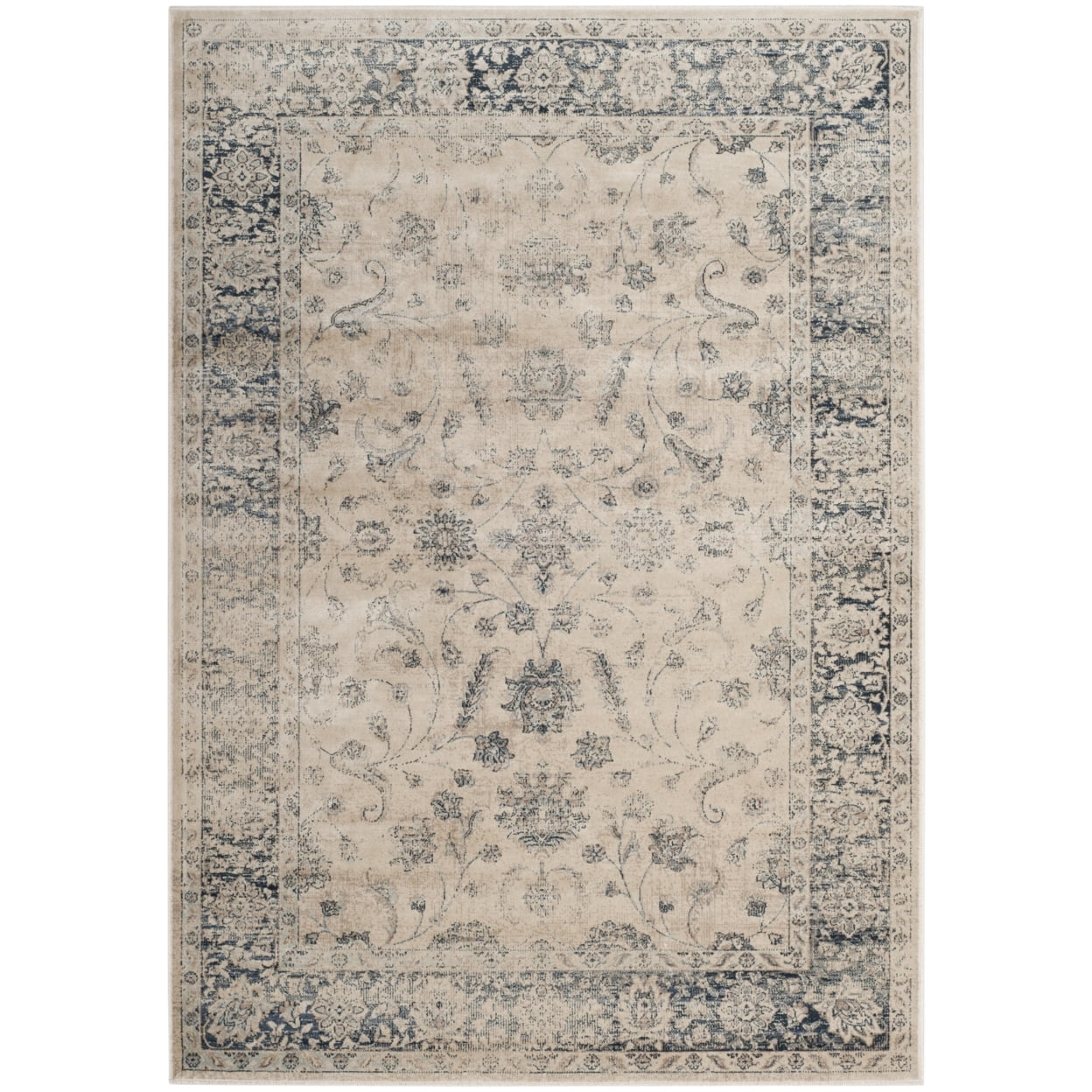 SAFAVIEH Vintage Daven Traditional Area Rug, Stone/Blue, 9' x 12'